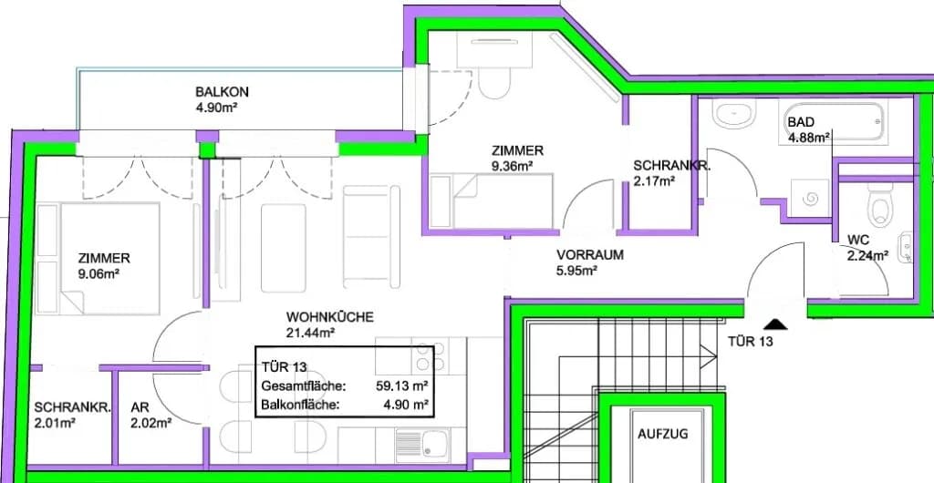 Wohnung kaufen in Wien – 59,13 m² – Bild 15 von 25
