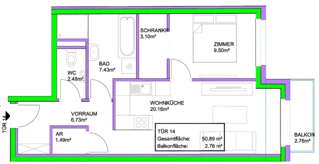 Wohnung kaufen in Wien – 59,13 m² – Bild 16 von 25