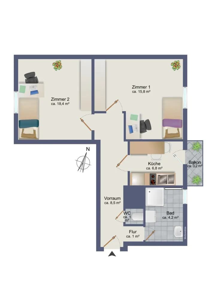 2-Zimmer-Wohnung mieten in Graz – 56,43 m², € 799 – Bild 19 von 19