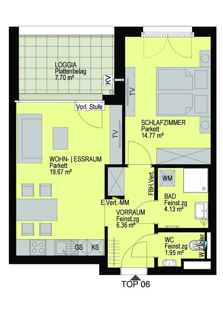 2-Zimmer-Wohnung kaufen in Wien – 48,19 m², € 338.500 – Bild 2 von 8