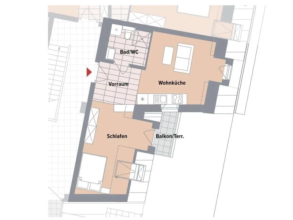 2-Zimmer-Wohnung kaufen in Wien – 41,99 m², € 265.300 – Bild 7 von 9