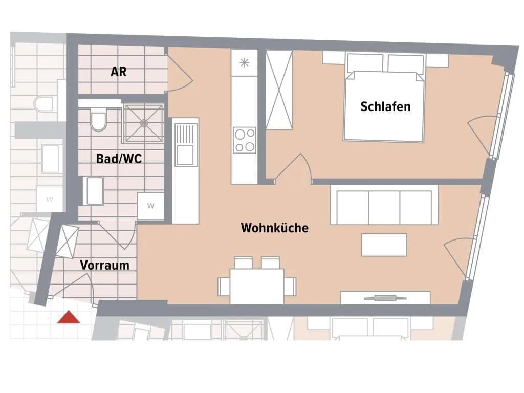 2-Zimmer-Wohnung kaufen in Wien – 49,82 m², € 284.200 – Bild 7 von 9