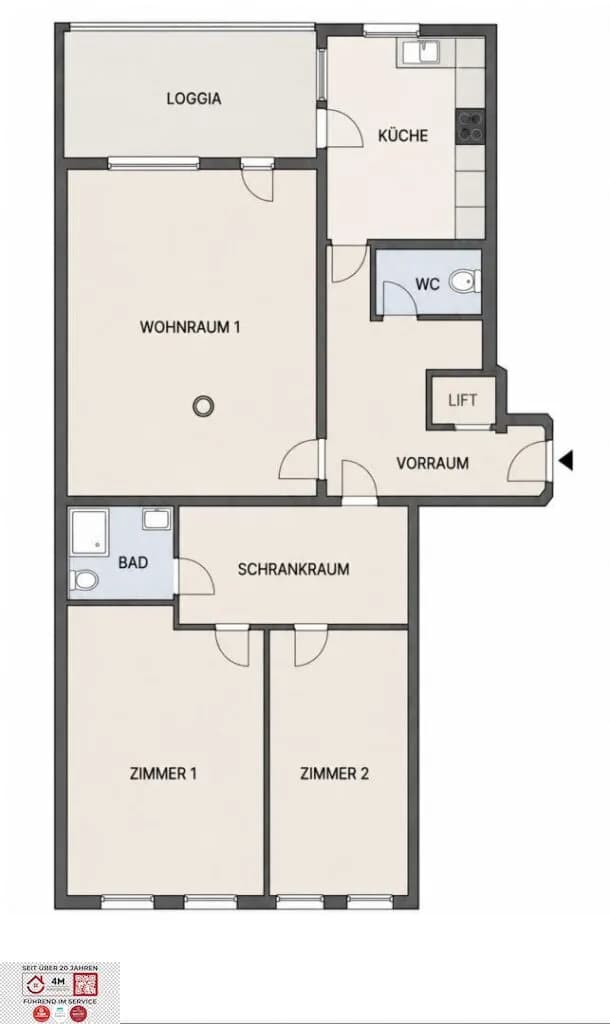 3-Zimmer-Wohnung kaufen in Wien – 85,79 m², € 285.000 – Bild 9 von 9