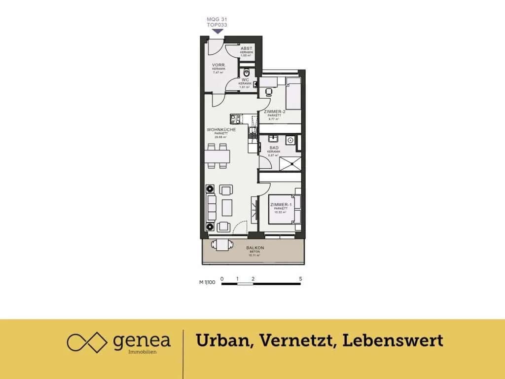3-Zimmer-Wohnung mieten in Graz – 66,23 m², € 970 – Bild 2 von 21