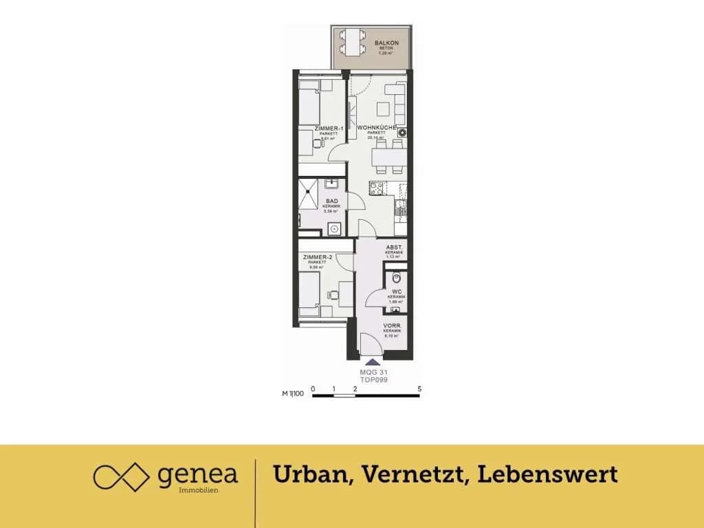 3-Zimmer-Wohnung mieten in Graz – 55,33 m², € 829 – Bild 2 von 28