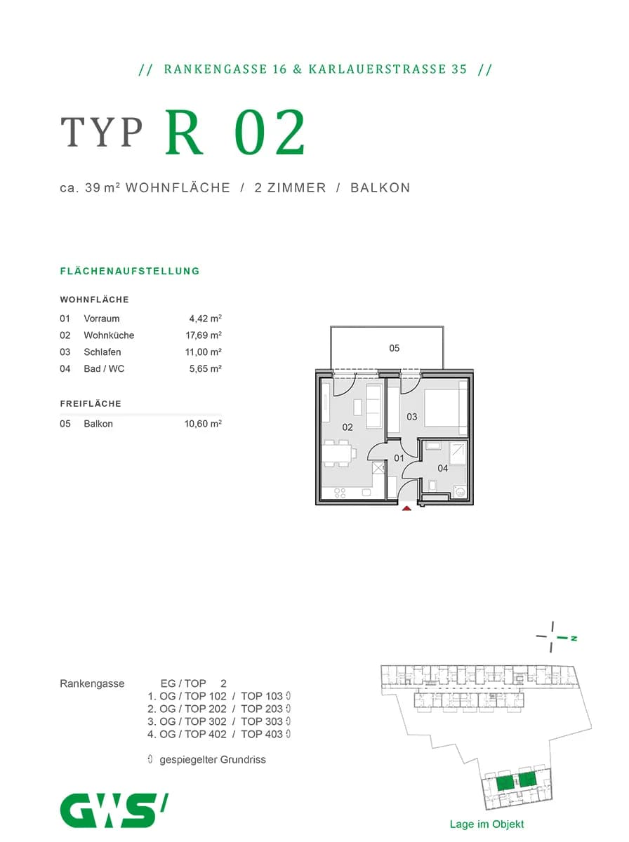 2-Zimmer-Wohnung mieten in Graz – 38,71 m², € 666 – Bild 16 von 16