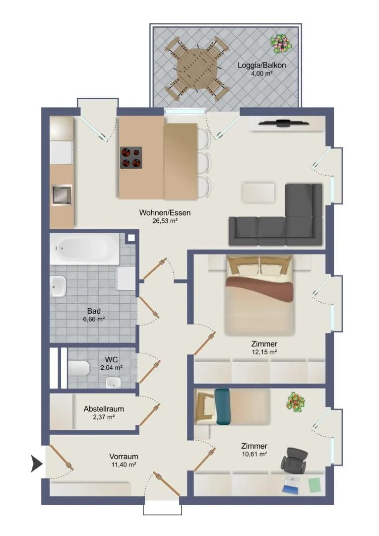 3-Zimmer-Wohnung kaufen in Schärding – 75,76 m², € 278.989 – Bild 10 von 21