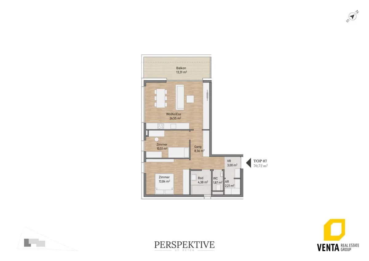 3-Zimmer-Wohnung kaufen in Graz – 70,72 m², € 466.836 – Bild 3 von 7