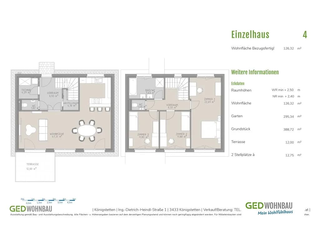 4-Zimmer-Haus kaufen in Tulln – 126,32 m², € 777.000 – Bild 5 von 6