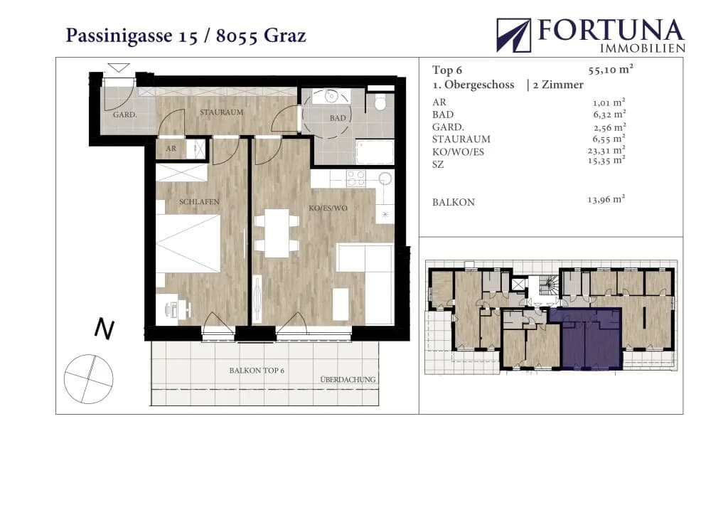 2-Zimmer-Wohnung kaufen in Graz – 55,1 m², € 278.000 – Bild 10 von 10