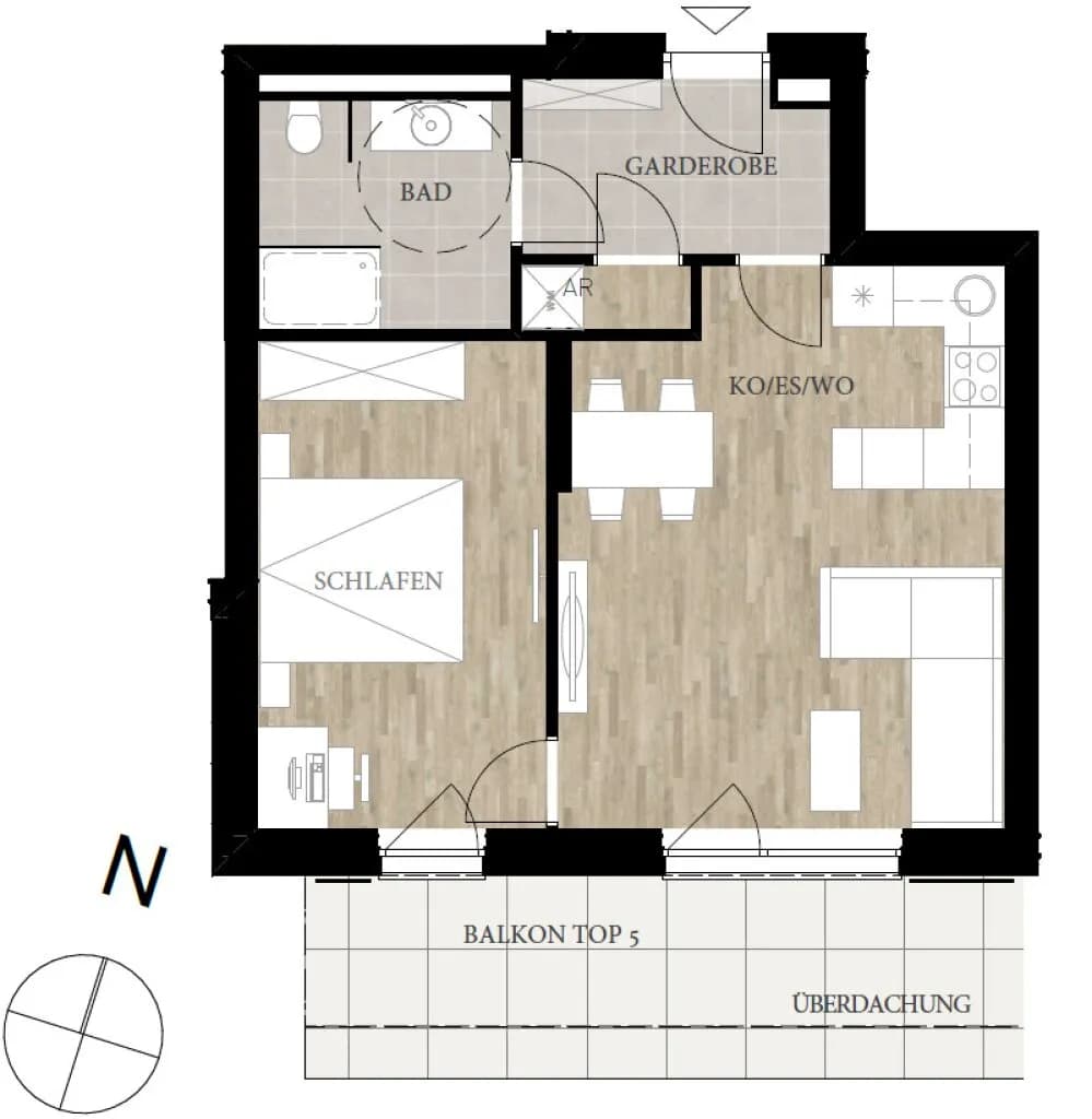 2-Zimmer-Wohnung kaufen in Graz – 49,07 m², € 245.000 – Bild 9 von 9