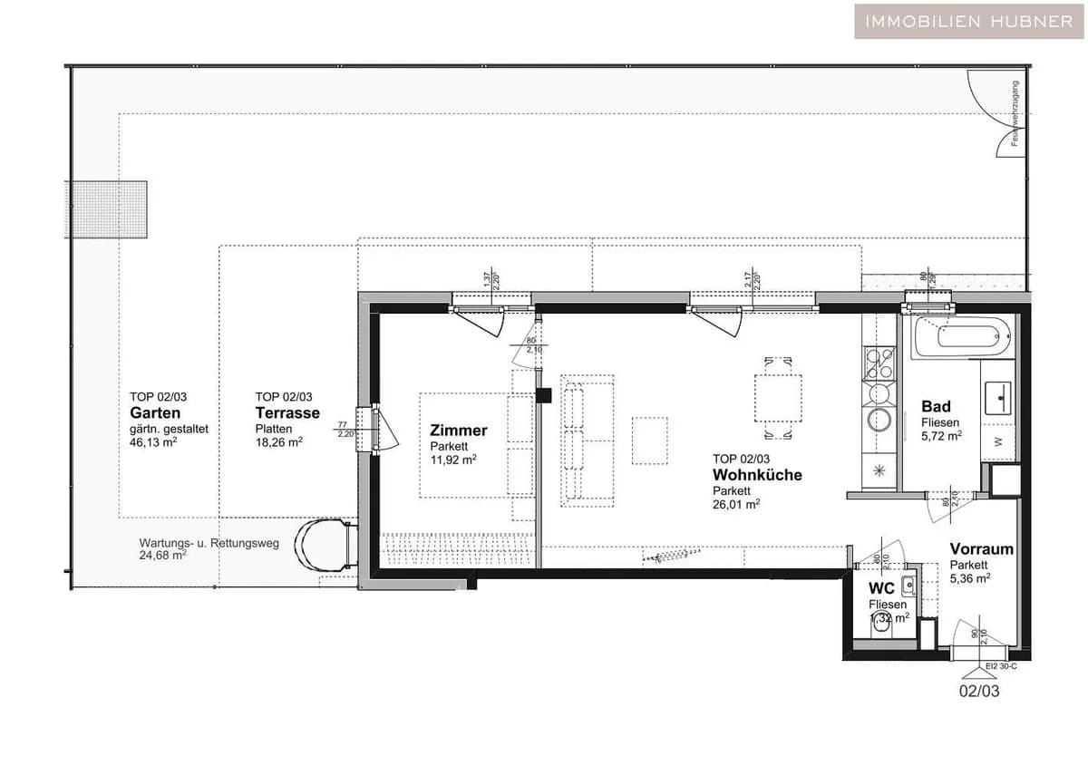 2-Zimmer-Wohnung mieten in Wien – 51 m², € 979 – Bild 13 von 20