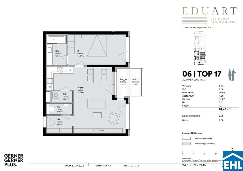 2-Zimmer-Wohnung mieten in Wien – 61,43 m², € 1.656 – Bild 11 von 11