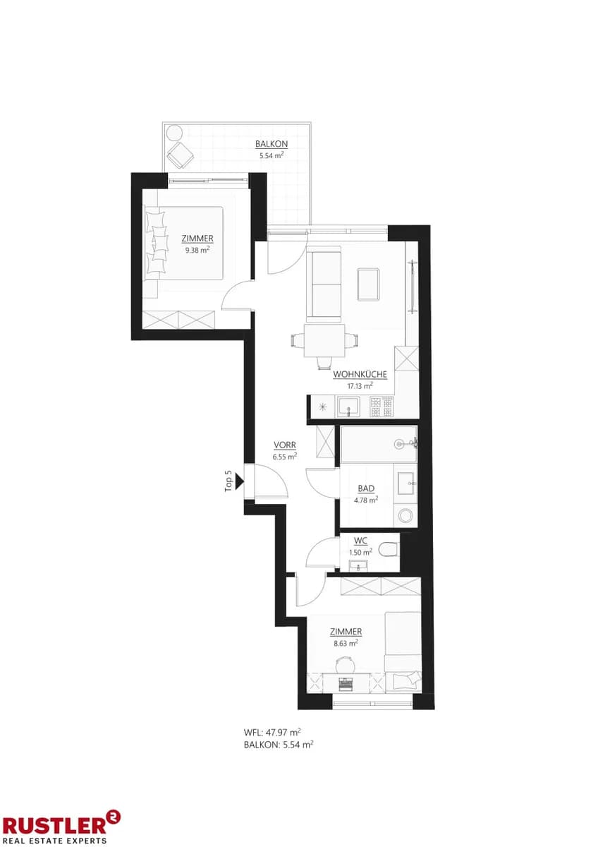 3-Zimmer-Wohnung kaufen in Wien – 48,21 m², € 283.000 – Bild 11 von 13