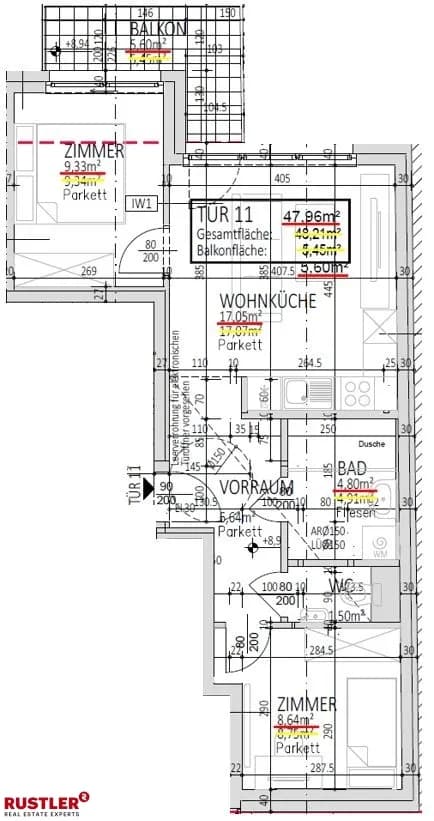 3-Zimmer-Wohnung kaufen in Wien – 47,96 m², € 303.000 – Bild 11 von 13