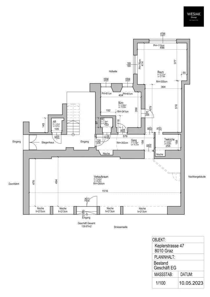 3-Zimmer-Gewerbeimmobilie mieten in Graz – 143 m², € 1.686 – Bild 2 von 2