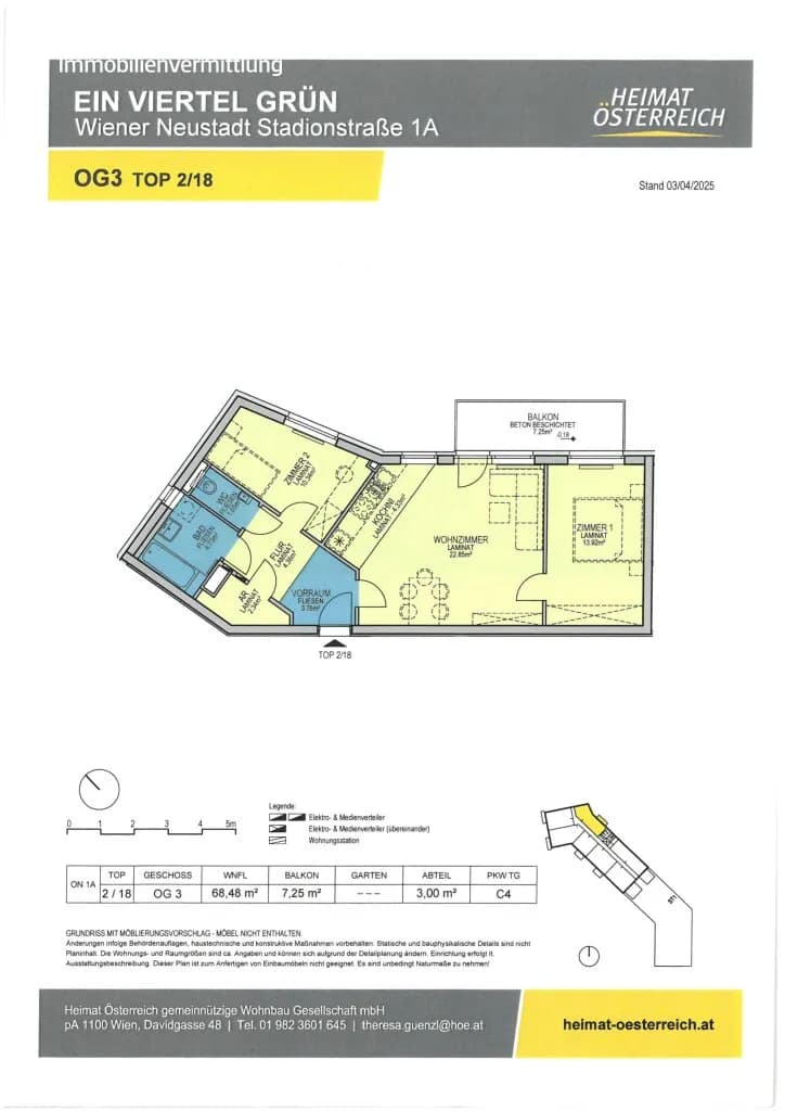 3-Zimmer-Wohnung mieten in Wiener Neustadt – 68,48 m², € 895 – Bild 13 von 18