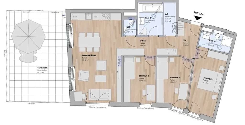 4-Zimmer-Wohnung kaufen in Sankt Pölten Land – 99,54 m², € 706.500 – Bild 3 von 13
