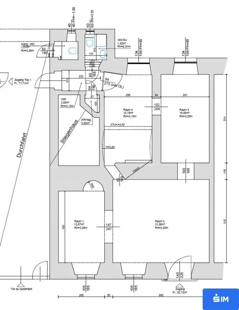 4-Zimmer-Gewerbeimmobilie mieten in Graz – 83 m², € 919 – Bild 9 von 9