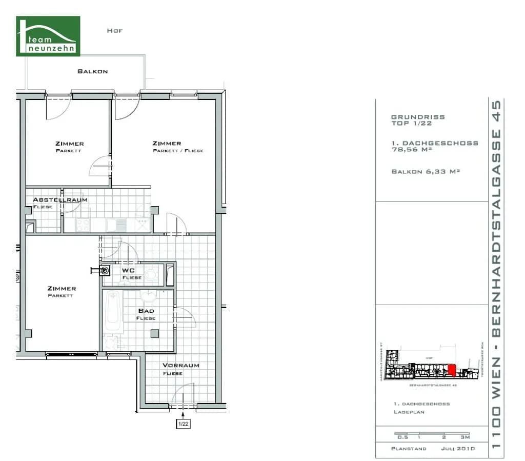 3-Zimmer-Wohnung mieten in Wien – 78,56 m², € 1.396 – Bild 10 von 10