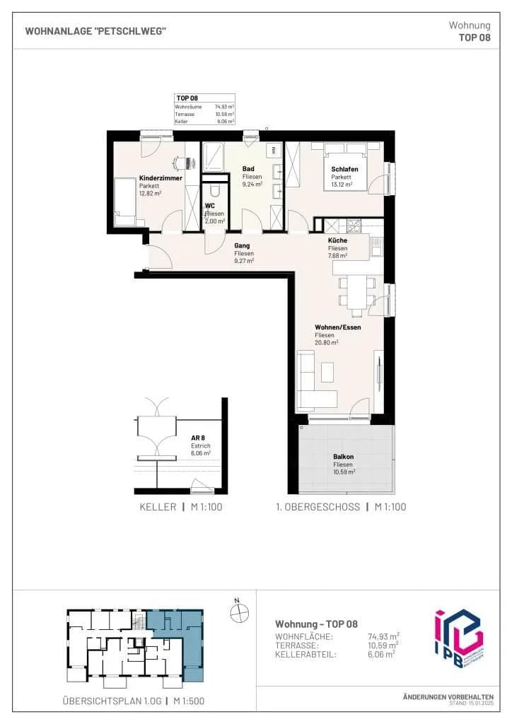 3-Zimmer-Wohnung kaufen in Perg – 74,93 m², € 314.040 – Bild 3 von 3