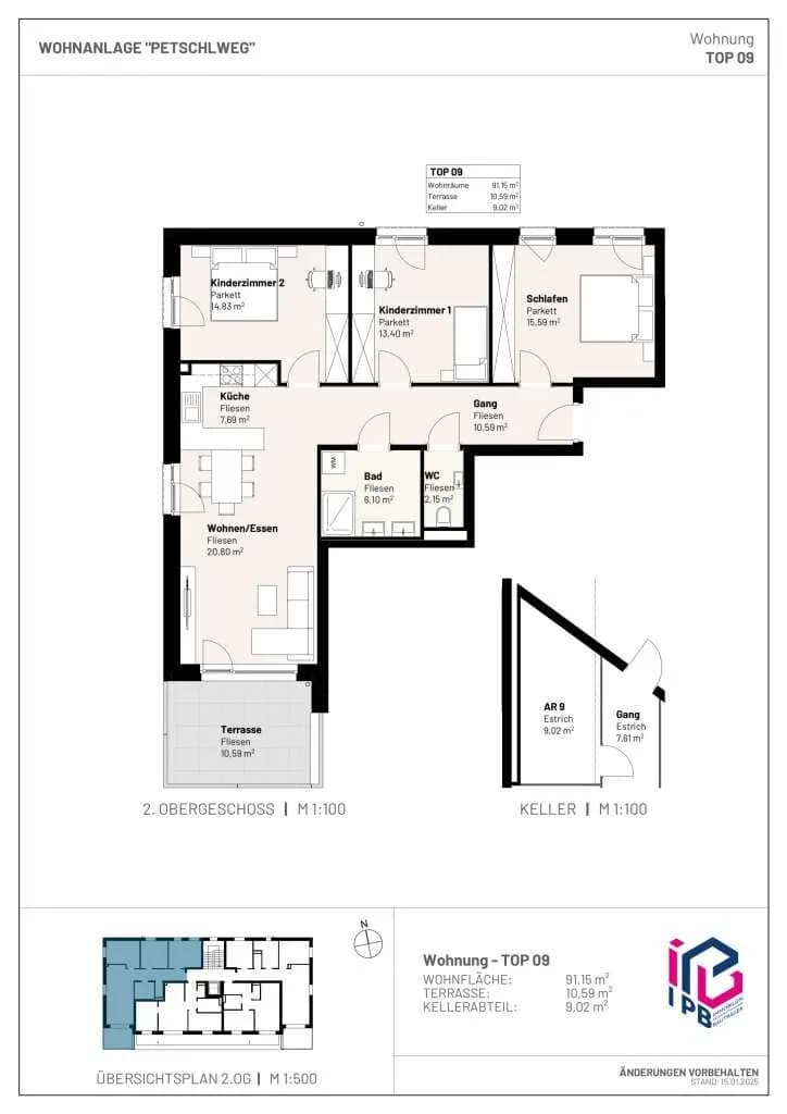 4-Zimmer-Wohnung kaufen in Perg – 91,15 m², € 379.589 – Bild 3 von 3
