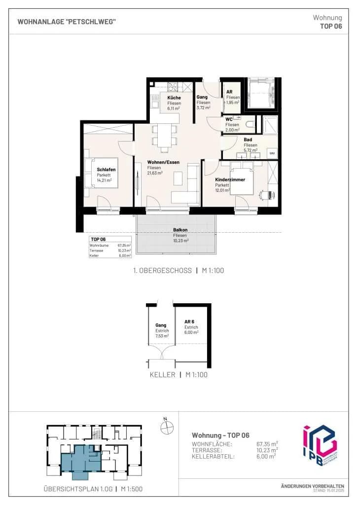 3-Zimmer-Wohnung kaufen in Perg – 67,35 m², € 275.228 – Bild 3 von 3