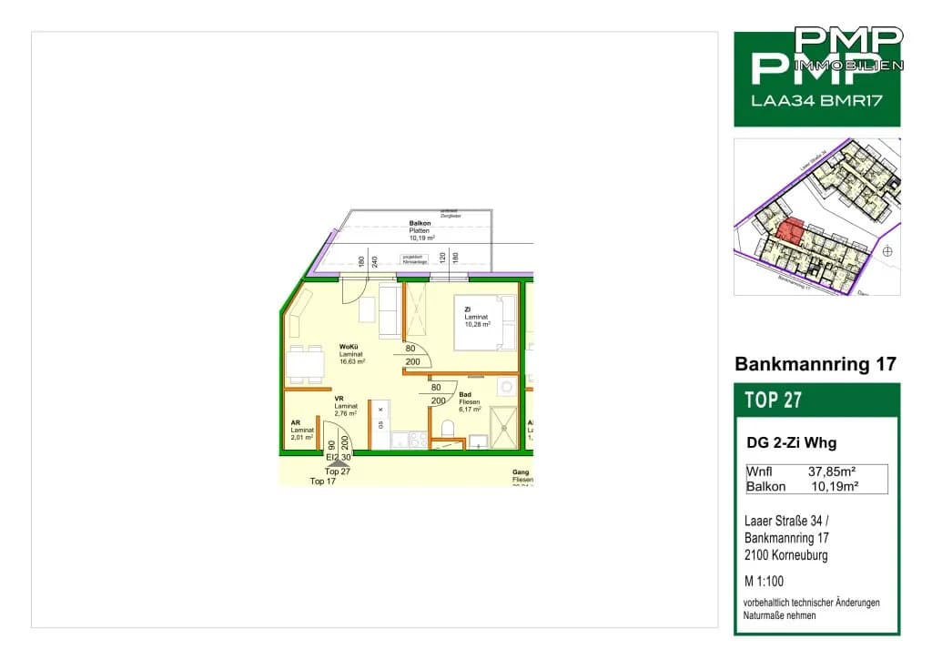 2-Zimmer-Wohnung kaufen in Korneuburg – 37,42 m², € 247.700 – Bild 13 von 18