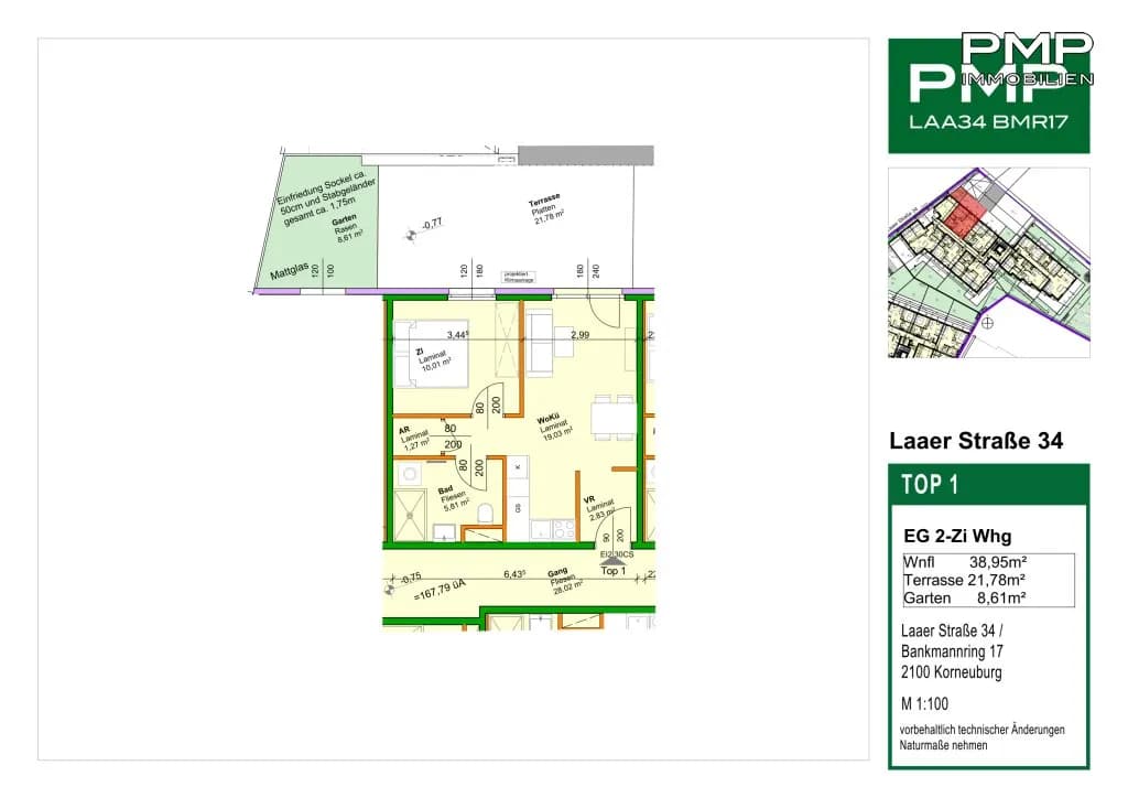 2-Zimmer-Wohnung kaufen in Korneuburg – 38,95 m², € 226.600 – Bild 13 von 18