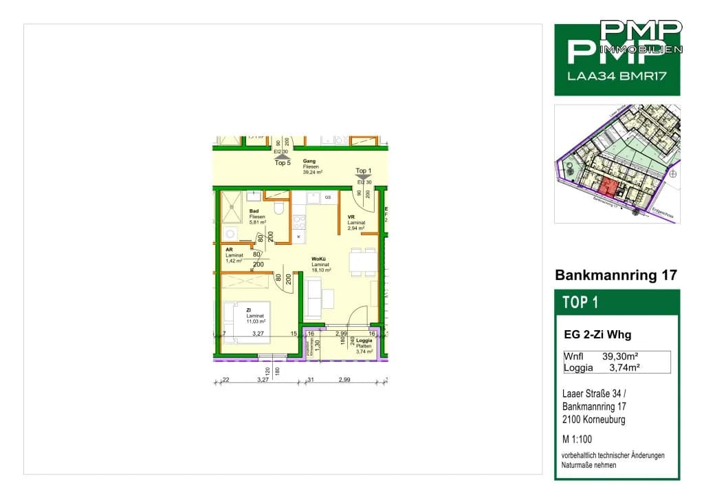 2-Zimmer-Wohnung kaufen in Korneuburg – 39,3 m², € 225.100 – Bild 13 von 18