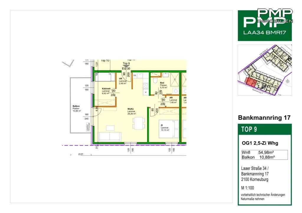 2-Zimmer-Wohnung kaufen in Korneuburg – 54,98 m², € 314.900 – Bild 13 von 18