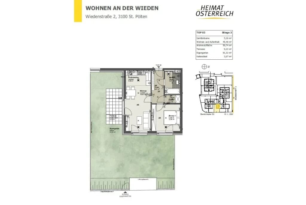2-Zimmer-Wohnung mieten in Sankt Pölten – 50,74 m², € 692 – Bild 7 von 7