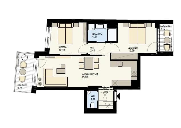 3-Zimmer-Wohnung kaufen in Wien – 62,93 m², € 657.900 – Bild 13 von 15