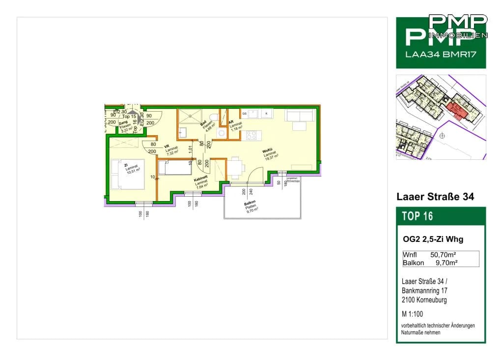 2-Zimmer-Wohnung kaufen in Korneuburg – 50,7 m², € 313.700 – Bild 13 von 18