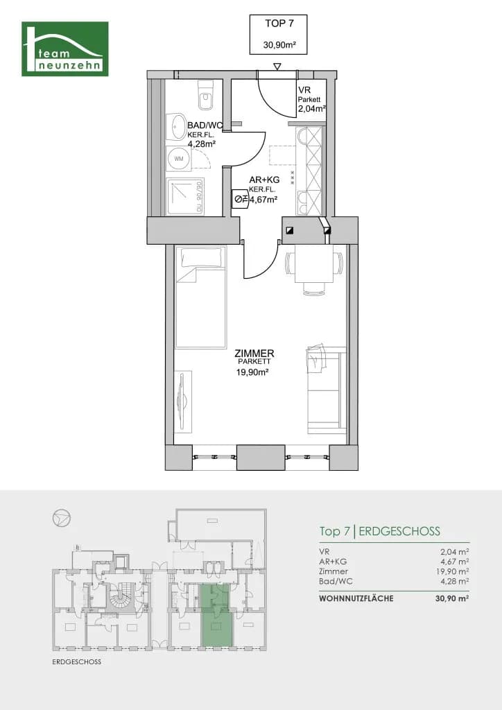 1-Zimmer-Wohnung kaufen in Wien – 30,9 m², € 109.000 – Bild 14 von 14