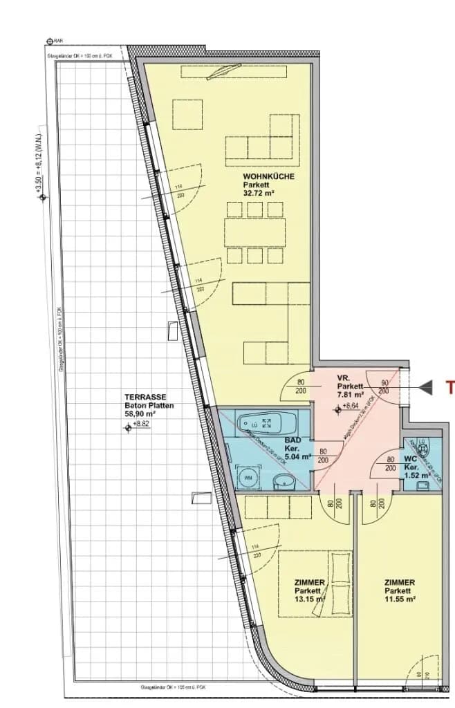 3-Zimmer-Wohnung mieten in Wien – 72 m², € 2.000 – Bild 9 von 9