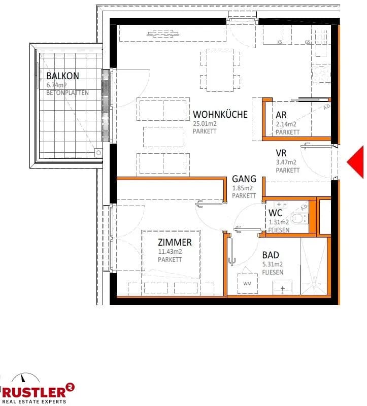 2-Zimmer-Wohnung kaufen in Wien – 50 m², € 313.000 – Bild 23 von 23