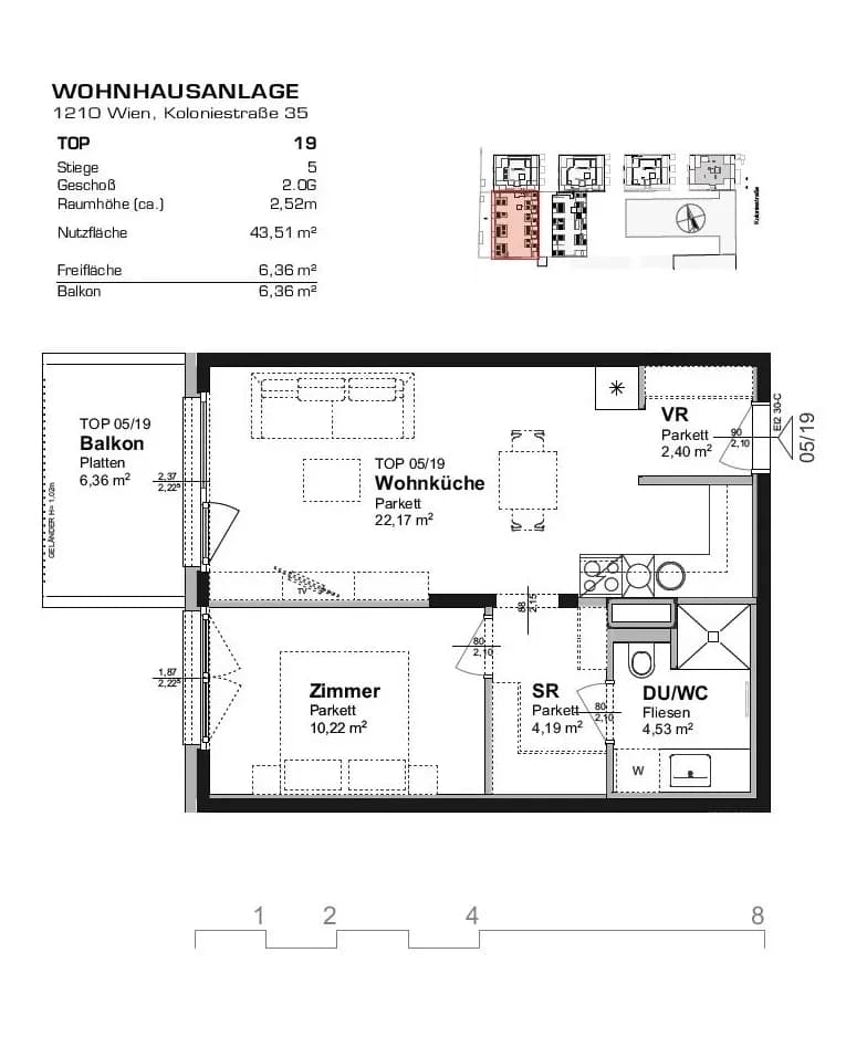 2-Zimmer-Wohnung mieten in Wien – 43,92 m², € 828 – Bild 9 von 9