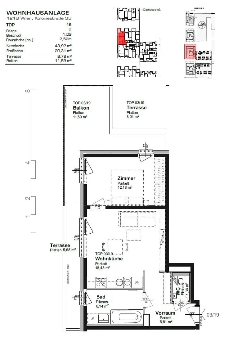 2-Zimmer-Wohnung mieten in Wien – 43,92 m², € 894 – Bild 13 von 14