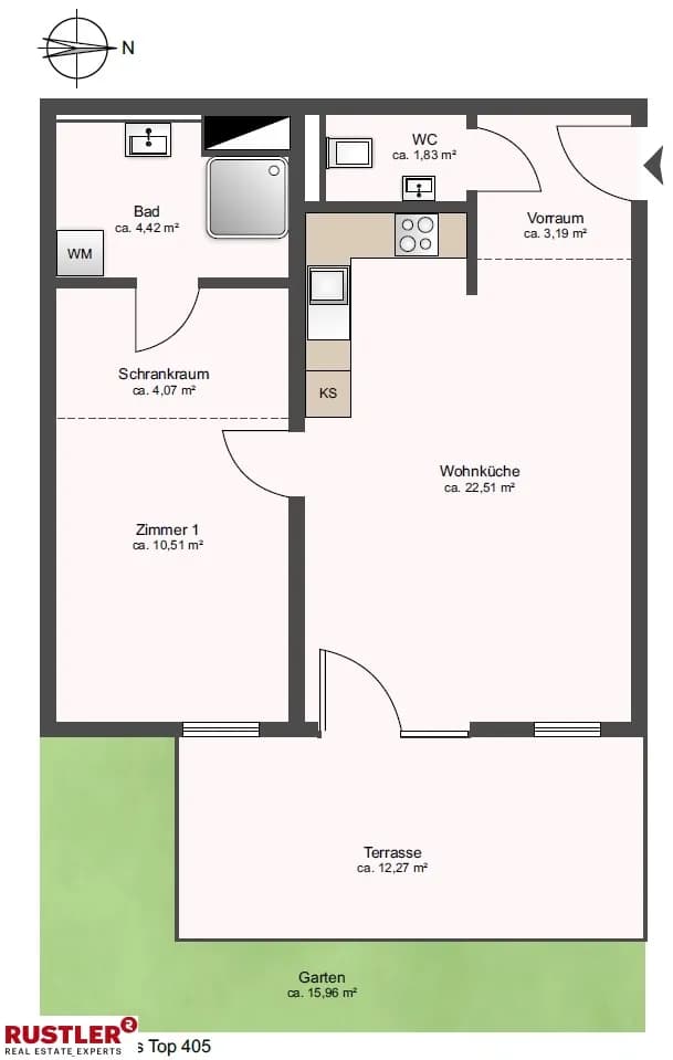 2-Zimmer-Wohnung mieten in Wien – 47,08 m², € 902 – Bild 7 von 15