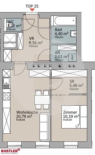 2-Zimmer-Wohnung mieten in Wien – 54,11 m², € 1.026 – Bild 8 von 10