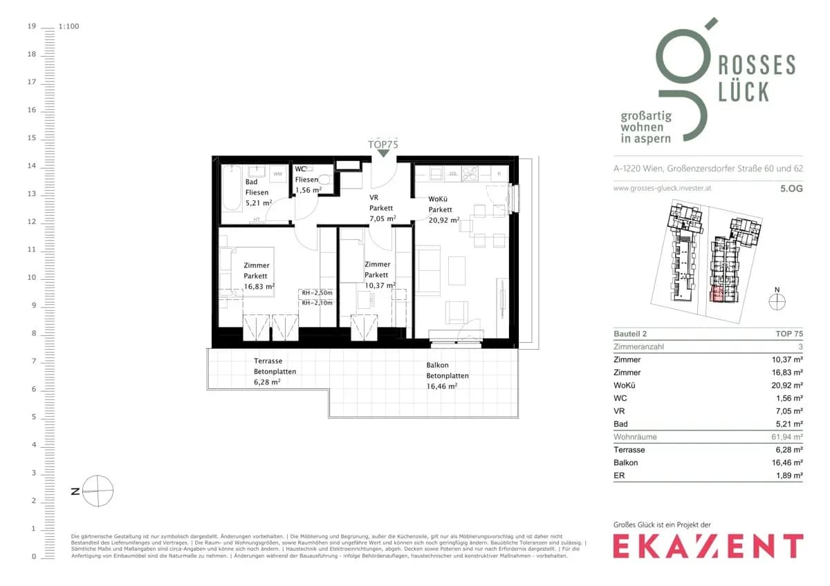 3-Zimmer-Wohnung mieten in Wien – 61,94 m², € 1.299 – Bild 9 von 10