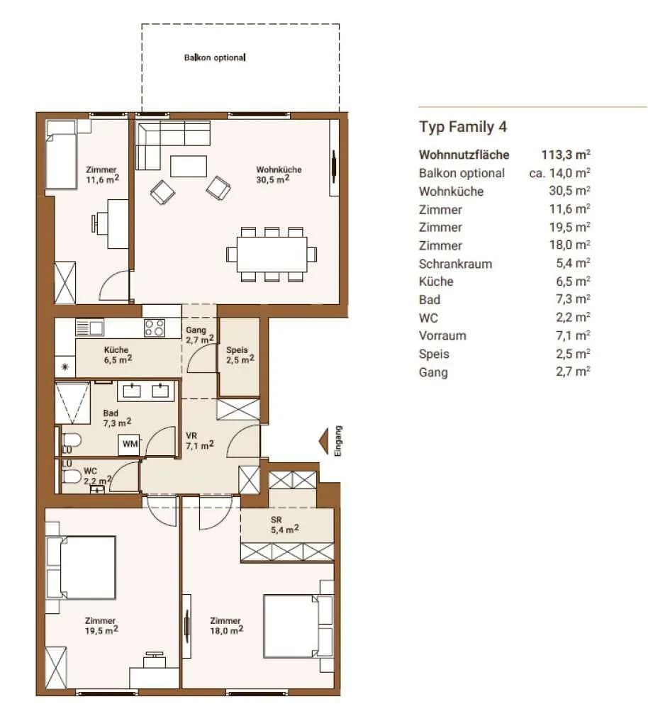 4-Zimmer-Wohnung mieten in Wien – 113 m², € 2.260 – Bild 12 von 13