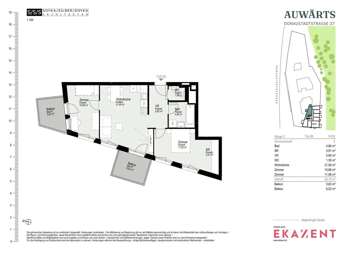 3-Zimmer-Wohnung mieten in Wien – 59,72 m², € 1.890 – Bild 8 von 8