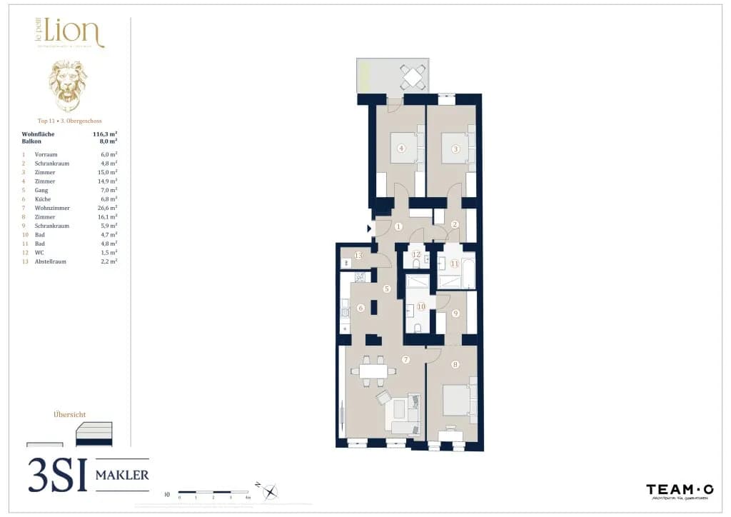 4-Zimmer-Wohnung kaufen in Wien – 116,3 m², € 1.129.000 – Bild 14 von 14