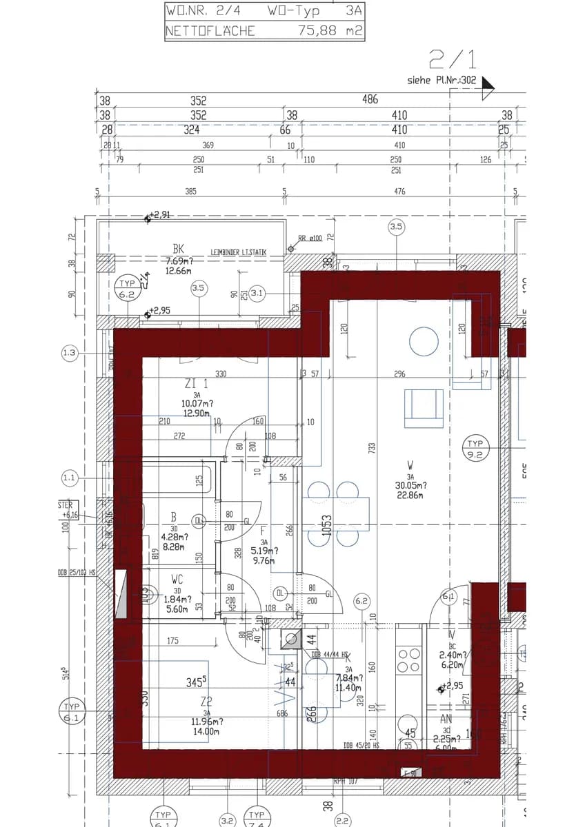 3-Zimmer-Wohnung mieten in Hartberg-Fürstenfeld – 75,8 m², € 625 – Bild 2 von 2