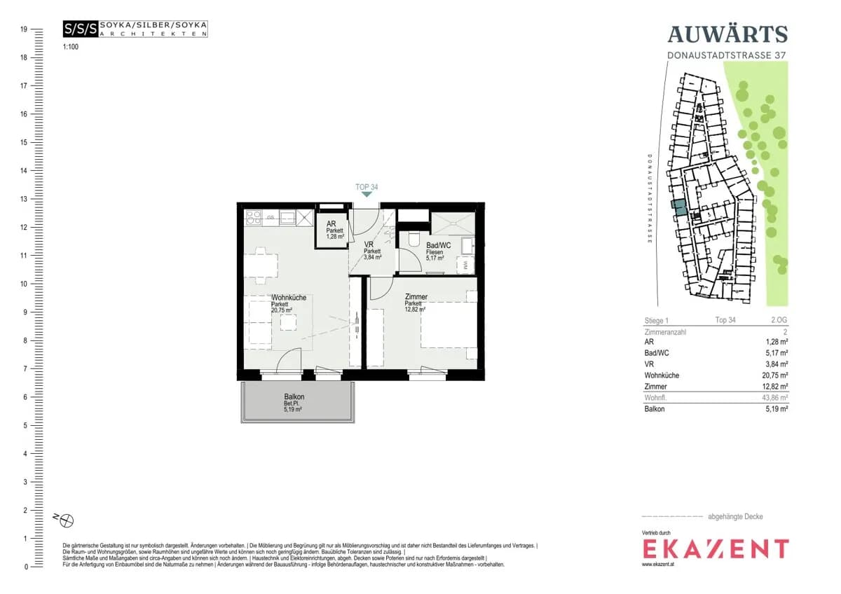 2-Zimmer-Wohnung mieten in Wien – 43,86 m², € 1.100 – Bild 8 von 8