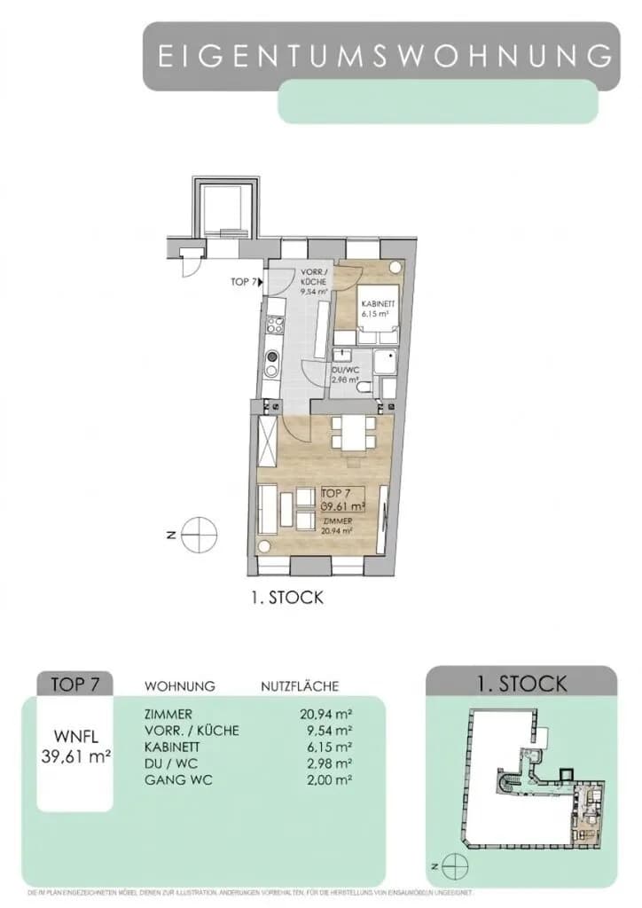 1-Zimmer-Wohnung kaufen in Wien – 39,61 m², € 249.000 – Bild 14 von 14