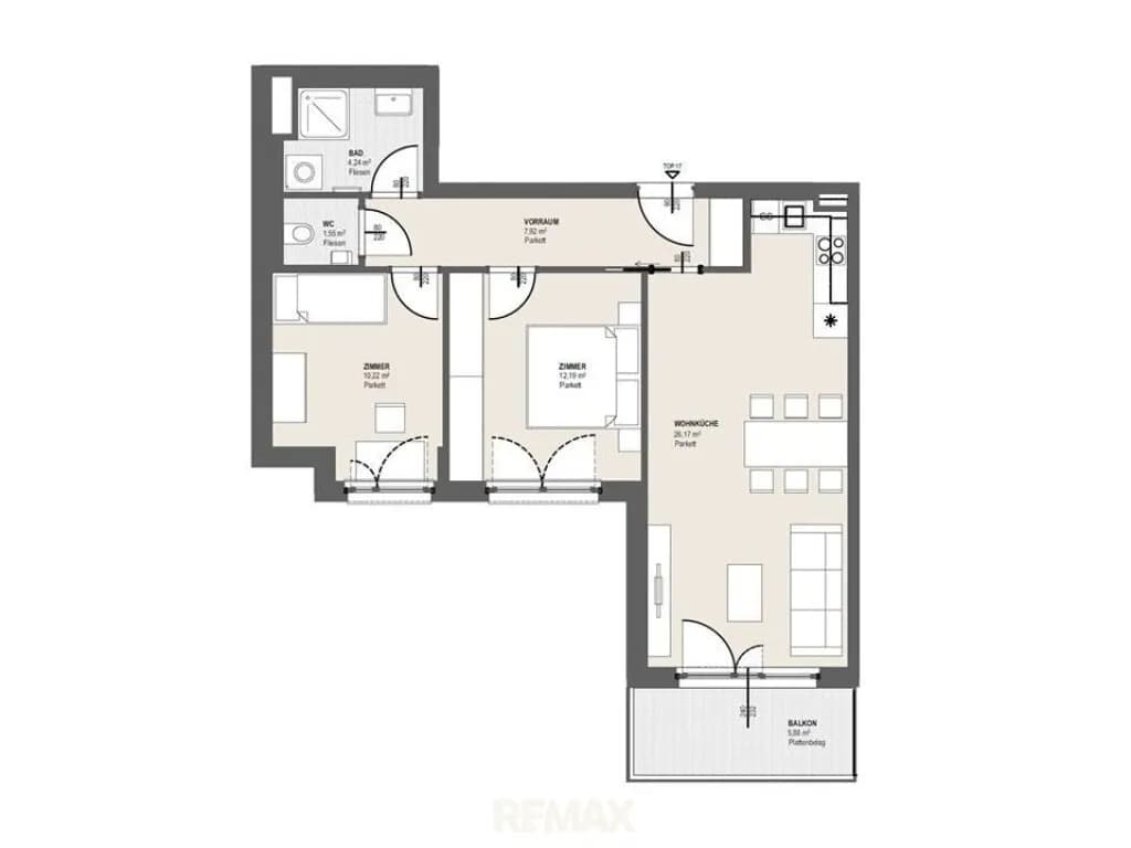 3-Zimmer-Wohnung kaufen in Wien – 62,29 m², € 396.000 – Bild 8 von 8