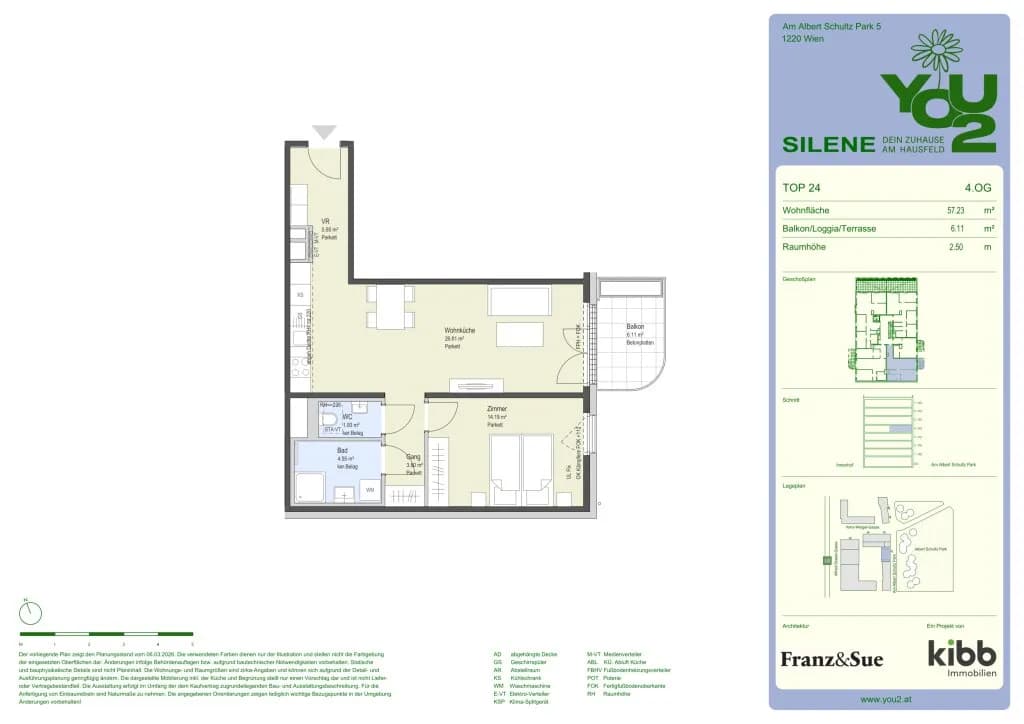 2-Zimmer-Wohnung mieten in Wien – 57,23 m², € 1.217 – Bild 24 von 24